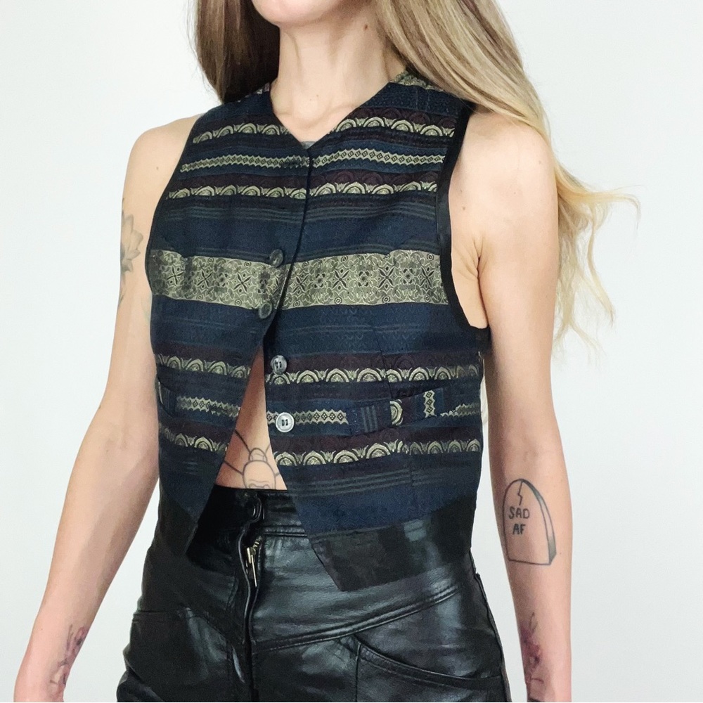 Vintage Brocade Vest | Size XS - Picture 2 of 12